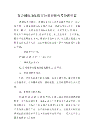 有公司选场坠落事故调查报告及处理建议.docx