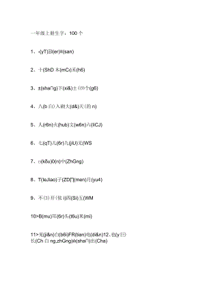 小学1-6年级上下册2460个带拼音生字表.docx