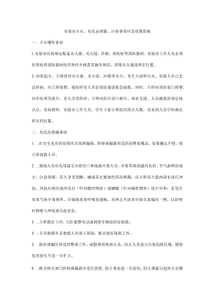 实验室火灾、危化品泄露、污染事故应急处置措施.docx