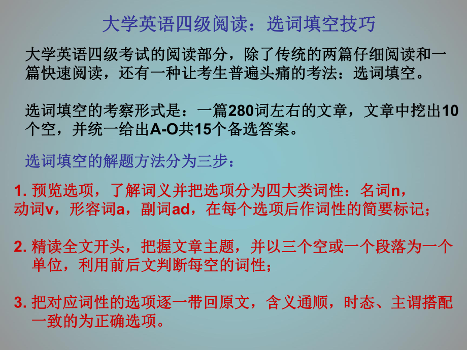 大学英语四级考试选词填空技巧.ppt_第1页