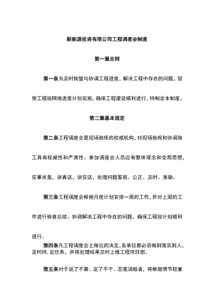 新能源投资有限公司工程调度会制度.docx