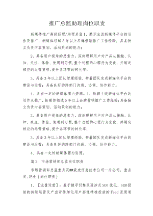 推广总监助理岗位职责.docx