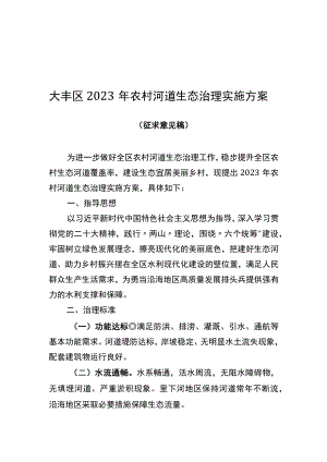 大丰区2023年农村河道生态治理实施方案.docx