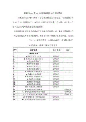 宝庆电厂制粉渣水、化水专业迎检人员安排表.docx