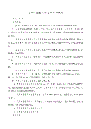 安全环保科科长安全生产职责.docx
