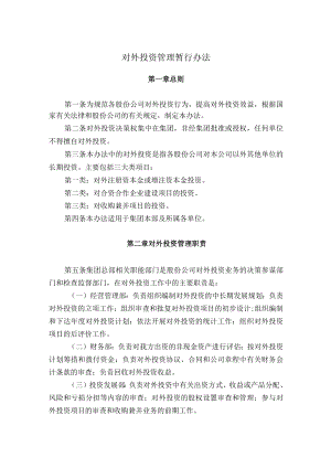 对外投资管理暂行办法.docx