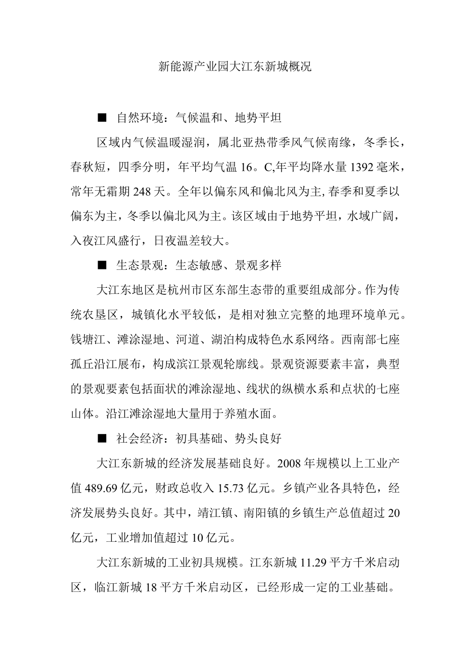 新能源产业园大江东新城概况.docx_第1页