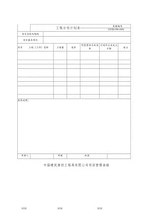 工程分包计划表.docx