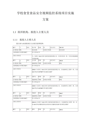学校食堂食品安全视频监控系统项目实施方案.docx