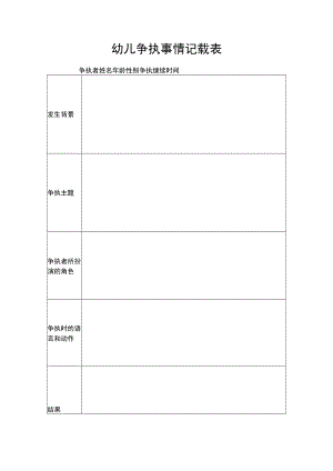 幼儿争执事件记录表模板.docx