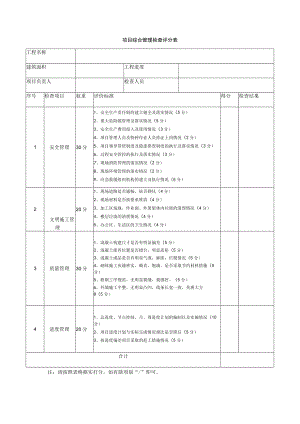 建筑施工项目综合管理检查评分表.docx