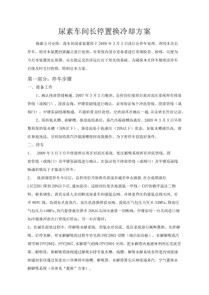 尿素车间长停置换冷却方案.docx