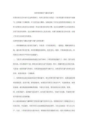 如何检查液化气罐是否漏气.docx