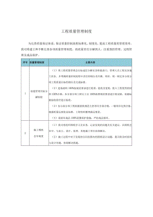 工程质量管理制度（施工组织设计施工方案技术标通用版）.docx