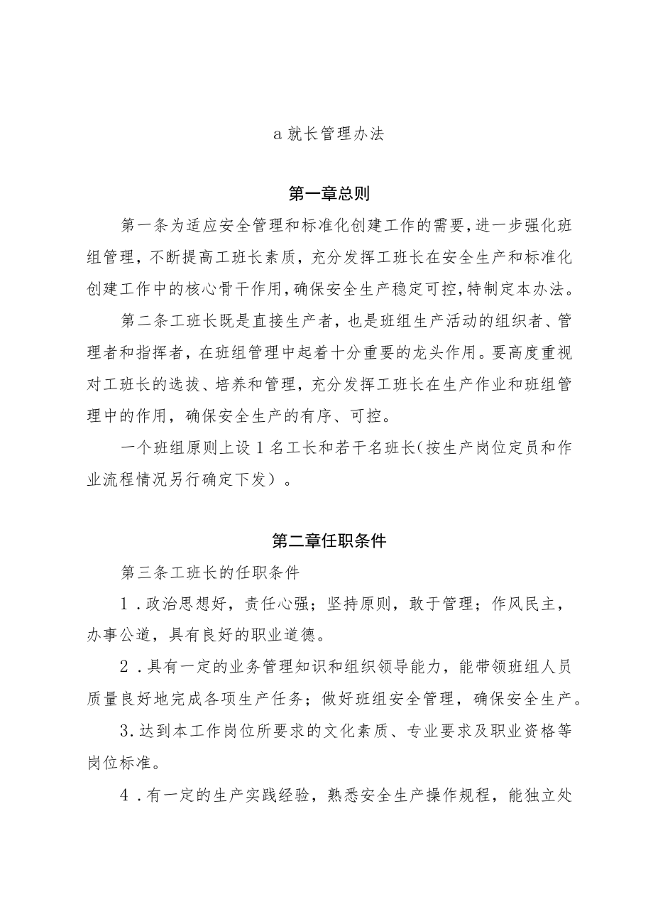 工班长管理办法.docx_第1页