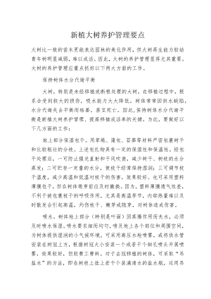 新植大树养护管理要点.docx