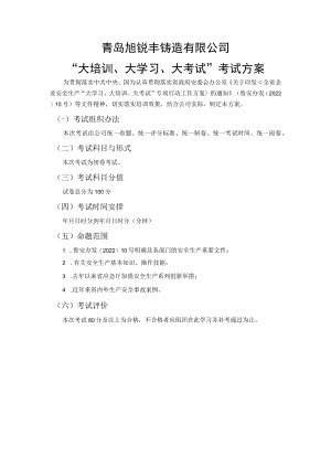 大培训、大学习、大考试考试方案.docx