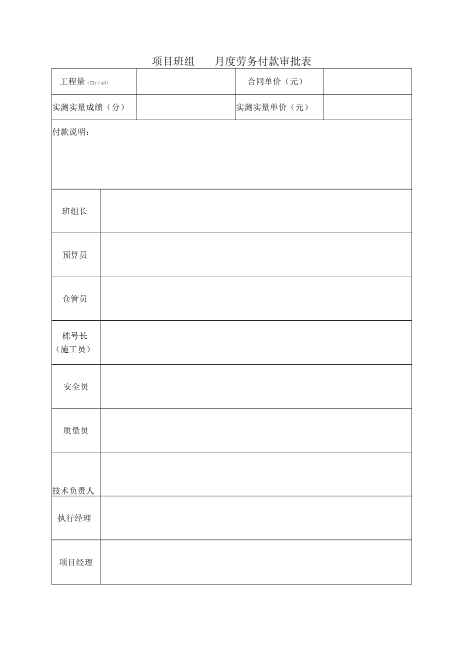 月度劳务付款审批表.docx_第1页