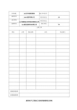 建筑电气工程施工现场质量管理记录表.docx