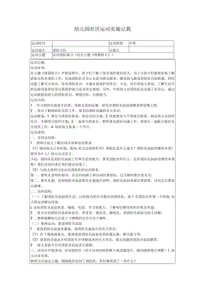 幼儿园社区活动实施记录模板.docx