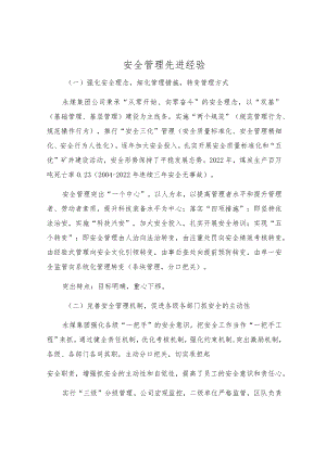 安全管理先进经验.docx