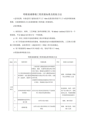 明框玻璃幕墙工程质量标准及检验方法.docx