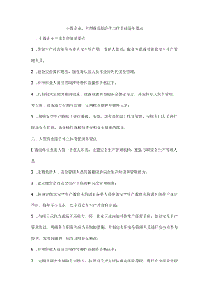 小微企业、大型商业综合体主体责任清单要点.docx