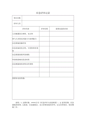 安全标准化之应急评审记录.docx