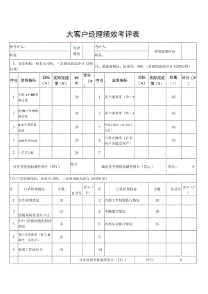 大客户经理绩效考评表.docx