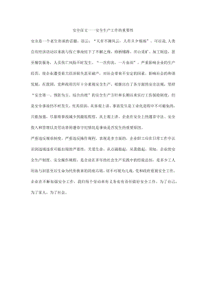 安全征文——安全生产工作的重要性.docx
