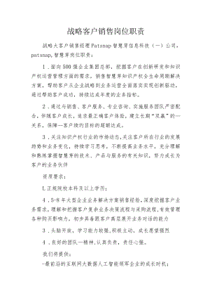 战略客户销售岗位职责.docx