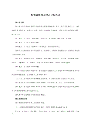 担保公司员工收入分配办法.docx