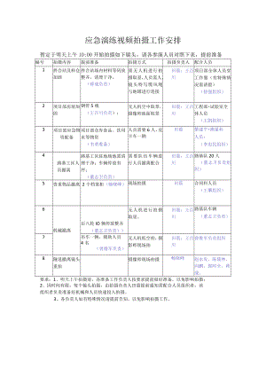 应急演练视频拍摄工作安排.docx