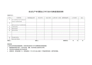 安全生产专项整治三年行动计划制度措施清单.docx