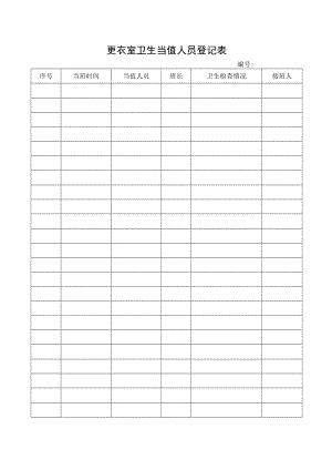 更衣室卫生当值人员登记表.docx