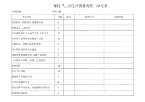 年村卫生站医疗质量考核扣分记录.docx