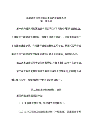新能源投资有限公司工程进度管理办法.docx