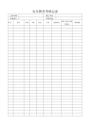 安全教育考核记录模板.docx