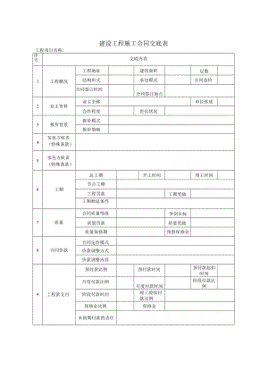 建设工程施工合同交底表.docx