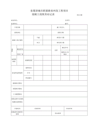 旁站3-混凝土浇筑旁站记录.docx
