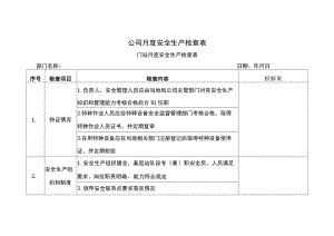 燃气公司月度安全生产检查表.docx