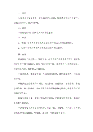 工贸行业安全生产承诺制度.docx