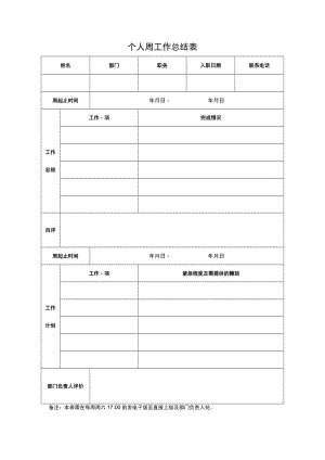 个人周工作总结表.docx