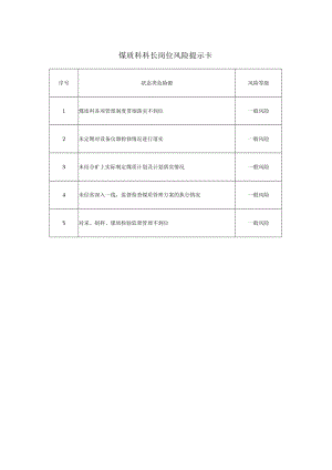 煤质科岗位风险提示卡.docx
