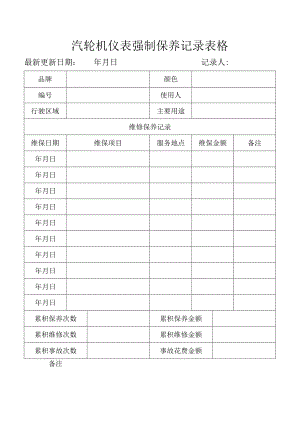 汽轮机仪表强制保养记录表格.docx