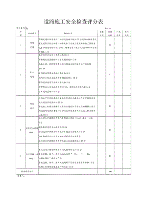 道路施工安全检查评分表.docx