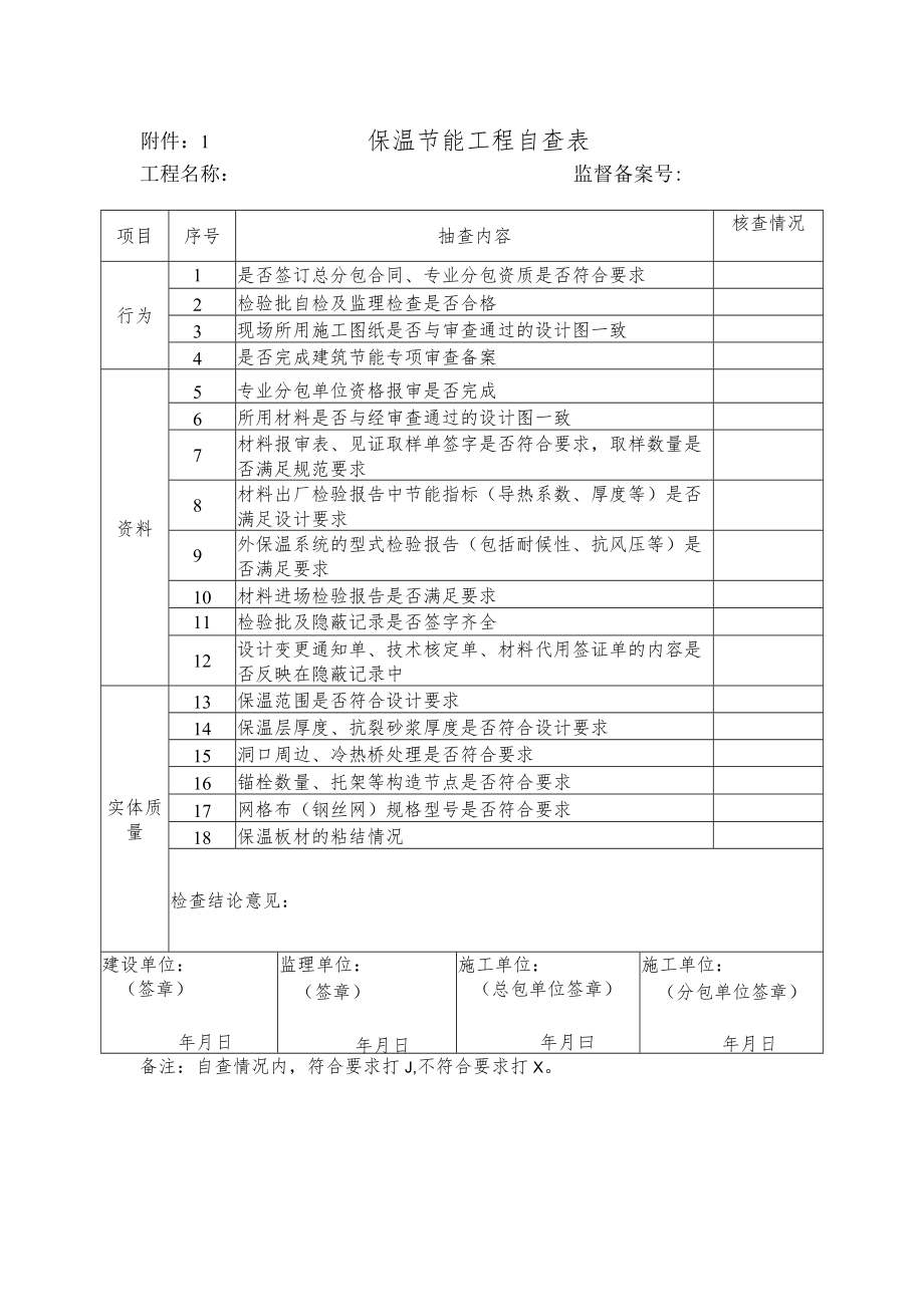 保温节能工程自查表.docx_第1页