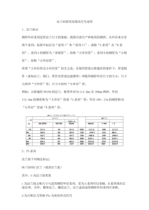 法兰的使用范围及代号说明.docx
