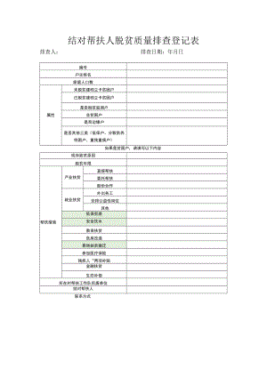 结对帮扶人脱贫质量排查登记表.docx