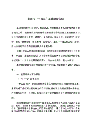 泰州市“十四五”基础测绘规划.docx